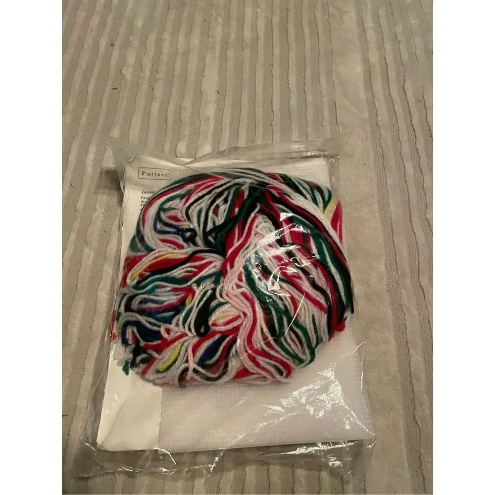 Vintage Needlecraft Ala Mode Plastic Canvas For All Seasons Kit Santa on Parade